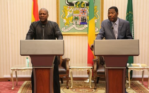 President-elect John Mahama and Yayi Boni of Benin