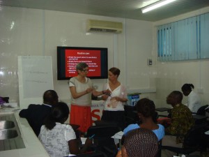 Training of health workers on the stoma bag use