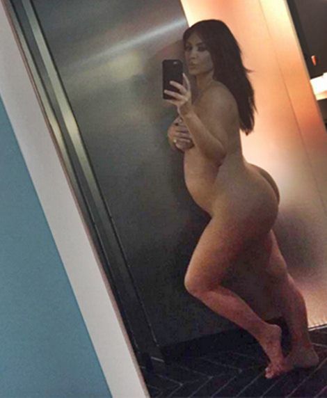 Permanent Link to 18+: Kim Kardashian goes naked to show pregnant belly (PH...