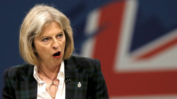 Britain's Home Secretary Theresa May delivers her keynote address on the second day of the Conservative party annual conference in Manchester, northern England September 30, 2013.  REUTERS/Phil Noble (BRITAIN  - Tags: POLITICS SOCIETY) - RTR3FFSM