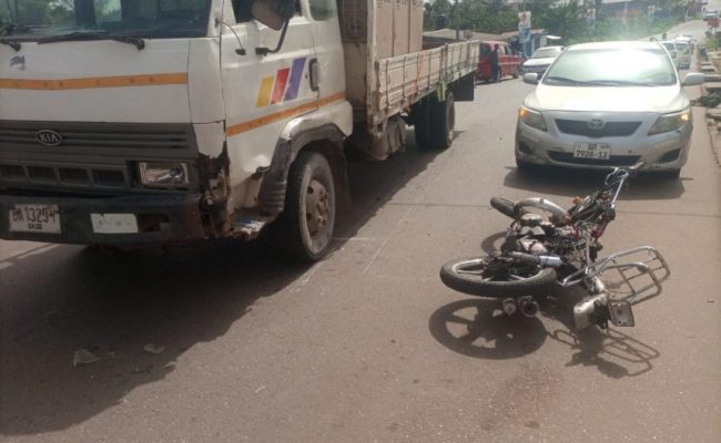 Motor rider dies after head-on-collision with truck in Takoradi (GRAPHIC PHOTOS)