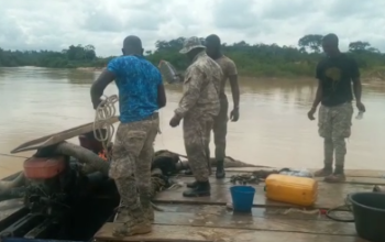 Military destroys Chanfans in anti-galamsey operation on Birim River