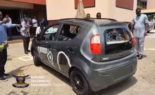 KsTU Students unveil electric car that charges while driving
