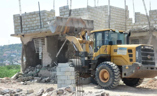 Cemetery, houses cleared in Domeabra as demolition exercise continues